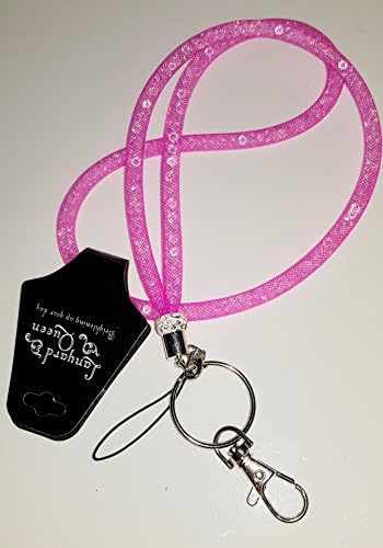 Lanyard Queen ™ Crystal Mesh Diamante Bling Rhinestone Lanyard Ideal for ID Badge pass holder, Office Wear. (Hot Pink)