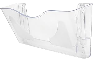 Deflecto A4 Wall Mounted Magazine File Holder - Pack of 3 - Perfect for Folders, Files, Mails & Brochure - Crystal Acrylic Document Organiser - Letter Racks for Home & Office w/ Sleek Landscape Design