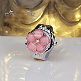 ZXLIFE Uhr Ring Ring Uhr Flip 5 Blume Mini Kreativer Schmuck Uhr Student Männer Und Frauen Uhr,H