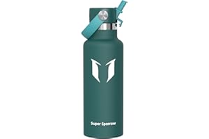 Super Sparrow Borraccia Termica, Acciaio Inox Bottiglia Termica - 350ml, 500ml, 750ml, 1L, 1.2L - Senza BPA Borracce, Borraccia Bambini per Scuola, Sport, Campeggio, Yoga, Palestra, Ciclismo