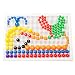 Fajiabao Birthday Gifts for Kids 350 Piece Mushrooms Nails Flashboard Blocks Puzzle Changeable Toy Set with Basket for Early Educational Learning