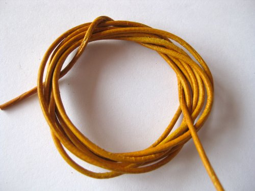 Lederband gelb 1 m Ziegenleder