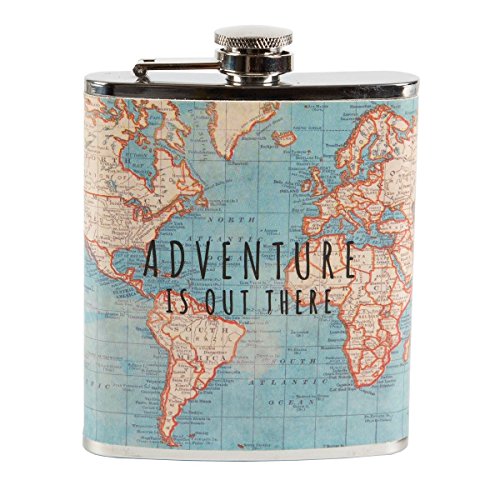 Vintage Map Adventurer Hip Flask