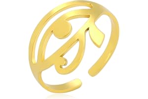 UNIFT Anello aperto con occhio di Horus Ankh per donne e uomini, in acciaio inossidabile, semplice e alla moda, simbolo egizio antico, occhio di Horus, amuleto di protezione egiziana