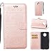 Produktbild LMAZWUFULM Hülle für Motorola Moto G5S Plus (5,5 Zoll) PU Leder Magnetverschluss Brieftasche Lederhülle Glänzend Elefant Prägung Design von Book style mit Stent-Funktion und Karten Slot Ledertasche Flip Cover für Moto G5S Plus Rosa