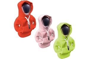 L&ieserram 3 Stück Schalthebel Haube Schaltknauf Mini Hoodie, Pulli Hoody für Auto Schaltknauf Schaltknüppel, Schalthebelhaube Car Gear Shift Cover (Orange + Grün + Pink)