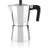 HOME SOLAZZIA Italian coffee maker 3 cups, Aluminium mocha coffee machine, Greca Induction coffee maker (Basic, 3 Cups/150 ml