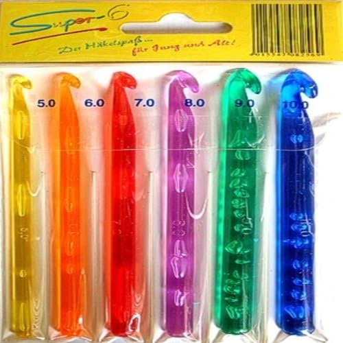 1 Piece Colourful Crochet Hook Set in 6 Thicknesses Assorted Crochet Crochet 0031