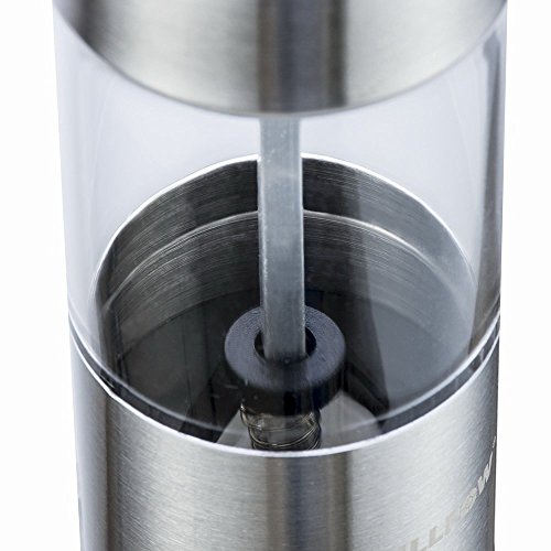 HILLPOW Edelstahl Pfeffermühle Acryl Salzmühle , Einstellbarer Salz- und Pfeffermühle 6,5 Zoll, Easy mit 3 Knöpfe bedienen - 5