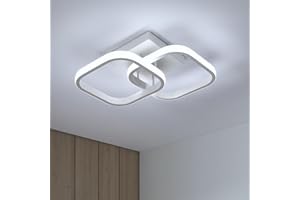 SENQIU Nowoczesna lampa sufitowa LED, 30W 3300LM Kwadratowa akrylowa lampa sufitowa, 6500K Chłodna biała lampa sufitowa do kuchni, jadalni, balkonu, salonu, biała