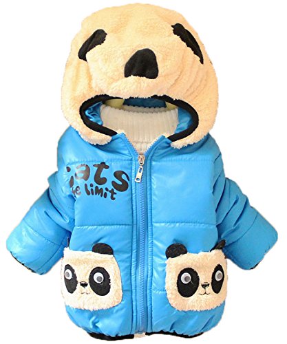 Fashion Baby boys and girls unisex Winter Jackets Girls Boys Hoodies Fleece Animal Panda Coats (6-12 month, blue)