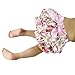 Wennikids Newborn Baby Girls Toddler Pink Floral Satin ruffle bloomers Nappy Diaper Covers Medium