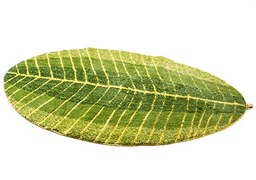 Luxbon Grün Blatt Form 70×140 cm Teppiche Stopp Antirutschmatte Teppichunterlage Fussmatte Stufenmatten Treppenmatten Badematte Wohnzimmer, Schlafzimmer, Badezimmer, Küche, Esszimmer, Spielzimmer, Kinderzimmer, Arbeitszimmer, Wintergarten, Waschraum, Flur/Diele, Veranda, Garage/Werkzeugkeller, Terrasse, Gaestezimmer - 3