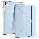 Aksesuarcim Apple iPad Pro 11 2025 M5 ile Uyumlu Kılıf Silikon Yumuşak Kalem B&ouml;lmeli Esnek 4 Farklı Stand Olabilen Tablet Kıl