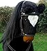 The 1 for U Black Rocking Horse Shadow with Blue Blanket and Nose Bag