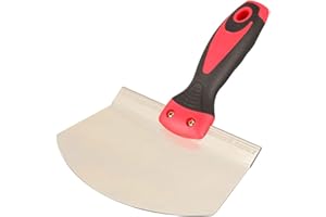 CLKE Scraper Blade Bucket Scoop for Drywall Plaster Stainless Steel Bucket Scoop for Paint, Curved Contoured Blade Soft Comfort Grip Handle for Decorating, Filling, Drywall, Plaster, DIY Projects