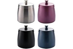 WHYCHSTORE Collecteur de suie en acier inoxydable avec couvercle pour l'intérieur et l'extérieur, design coupe-vent pour terrasse et jardin, facile à nettoyer, anti-odeurs (argent)