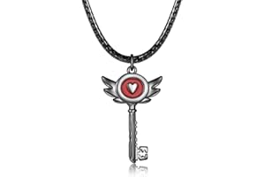 GAUEIOUR Alastor Key Necklace, Anime Character Love Key Accessory, Cute Girl Role-Playing Pendant, Anime Themed Fan Jewelry Gift (Red)