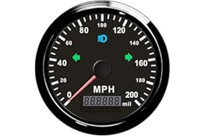 ‎ELING ELING Uniwersalny prędkościomierz GPS, licznik kilometrów, 200 MPH, alarm przekroczenia prędkości do łodzi, samochodu, ciężarówki, motocykla 85 mm