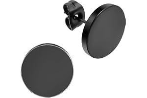 Flongo örhängen knapp, 3~14mm rostfria örhängen örhängen örhängen örhängen tunnel illusion avsmalnande cheater faux falska örhängen svart charm charm män, kvinnor örhängen