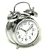 Produktbild XL Nostalgie-Retro-Metall-Wecker Retrowecker Uhr Nachttischwecker Chrom-Optik ca. 18x12cm | mit Leuchtziffern + Leuchtzeiger