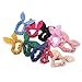 10x Cute Women's Dot Rabbit Ear Hair Bow Tie Bands Chiffon Ponytail Holder Hot