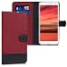Produktbild kwmobile Hülle für Alcatel 3V - Wallet Case Handy Schutzhülle Kunstleder - Handycover Klapphülle mit Kartenfach und Ständer Dunkelrot Schwarz