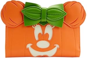 Loungefly Glow in The Dark Pumpkin Flap Wallet, Orange, Snap Wallet