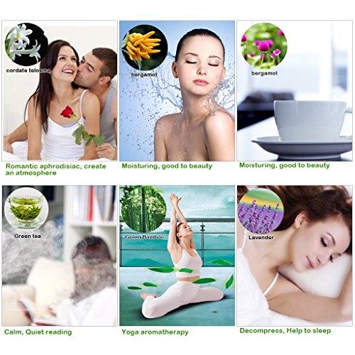 Luftbefeuchter LED Aromatherapie Essential Oil Diffuser Tragbar Überschall Aroma Diffuser Luftbefeuchter Raumbefeuchter mit 7 Farbenwechsel 140ML Schwarz für für Yoga - 8
