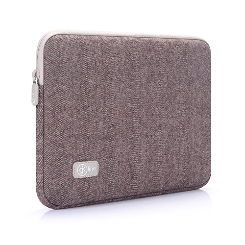 GK Line Funda Tweed universal para ordenador portátil Macbook NETBOOK Tablet Carcasa Funda Negro wasserresistent marrón moca 9.7 - 10.2 Zoll