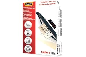 Fellowes Capture 54x86mm 125 Micron glansiga lamineringspåsar (förpackning med 50)