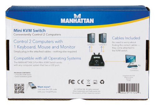 Manhattan 2-Port Mini-KVM-Switch mit Audio USB schwarz 151245 - 6
