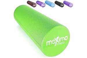 MAXIMO FITNESS FOAM ROLLER - EVA - 15cm * 45cm - Leggero - Trigger Point - Fornisce confortevole Massaggio Muscolare - Istruzioni in Italiano - Perfetto per la Palestra, il Pilates, lo Yoga - Garanzia a Vita.