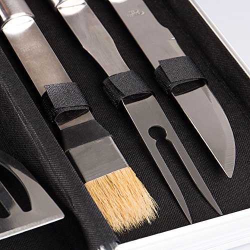 Rustler RS-0531 Grillbesteck Set im Aluminium Koffer, 5-teilig, silber - 3