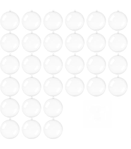 24 Stück Acryl Weihnachtskugeln 6cm - Transparente Kugeln Zum Befüllen & Dekorieren