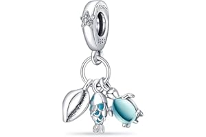 LNQOBU Ciondolo in Argento Sterling 925 Charm Bead con Bracciale e Collane Europei da Donna,Perline Intarsio con 5A Zircone per Donna Perline