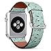 Produktbild Art-Strap Kompatibel mit für Big Apple Watch 42mm & 44mm - Uhrenarmband Ersatzarmbänder Lederarmband mit Edelstahl-Verschluss und Adapter (Wiesenblumen)