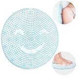 Lanthour Soft Foot Brush Massager, Smile Pattern Shower Silicone Back Cleaner Foot Scrubber Brush Washing Foot Mat for Foot Care, Foot Blood Circulation & Reduces Foot Pain (Light Blue)