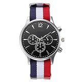 DOGZI Herren Armbanduhr, Uhren Sport Uhr Luxus Armbanduhren - Analog-Uhr-Armbanduhren der Luxusmode-Segeltuch-Männer (Schwarz)