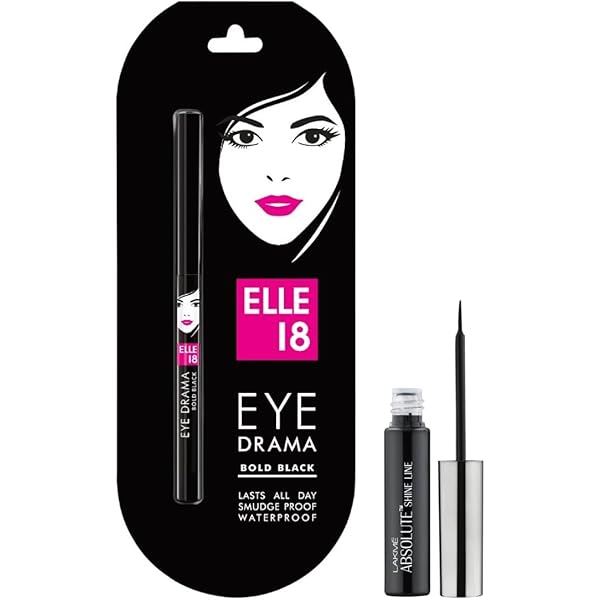 ELLE 18 EYE DRAMA ペンシルアイライナー BOLD BLACK Elle 18 Eye Drama Bold Black Kajal 0.35 g, Matte Finish Kajal