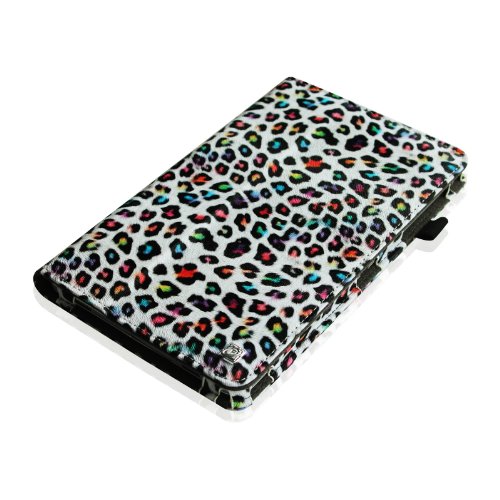 [Eckenschutz]Fintie Samsung Galaxy Tab Pro 8.4 SM-T325 LTE SM-T320 Hülle Case – Slim Fit Folio Kunstleder Schutzhülle Cover Tasche für Samsung Galaxy Tab Pro 8.4 Zoll Tablet (mit Auto Schlaf / Wach Funktion), Leopard Regenbogen - 3