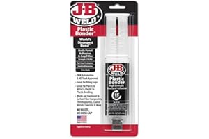 J-B Weld 50139 Plastic Bonder Body Panel Adhesive and Gap Filler Syringe - Dries Black - 25 ml by J-B Weld