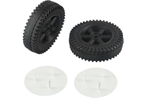 KHIRONHIVE Lot de 2 roues de rechange pour barbecue à gaz Charbroil et autres marques - Accessoires de cuisine d'extérieur en plastique faciles à installer - Résistants à la chaleur (noir + blanc)