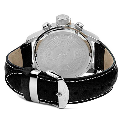 Invicta Men's Quartz Watch with Black Dial Chronograph Display and Black Leather Strap 2770