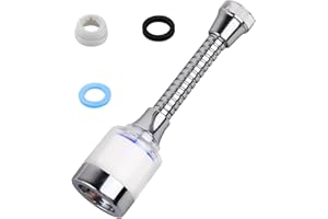 Wasserhahn-Aufsatz, RosyFate Wasserhahn Aufsatz Schwenkbar, Beweglicher Küchenspüle, 360° Drehbarer Anti-Spritz-Wasserhahn-Verlängerung mit Schlauch, Tap Spray Attachment, Tap with Spray Filter