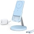 Intoval Magnetischer Ladeständer Für IPhone – MagSafe Kompatibel Mit IPhone 12-16, Inkl. 20W Netzteil & Kabel, Weiß