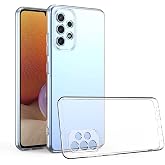Ehr. Samsung Galaxy A32 Uyumlu Kamera Korumalı Darbe &Ouml;nleyici Ultra Slim TPU Şeffaf Silikon Kılıf (Şeffaf, Samsung Galaxy A32