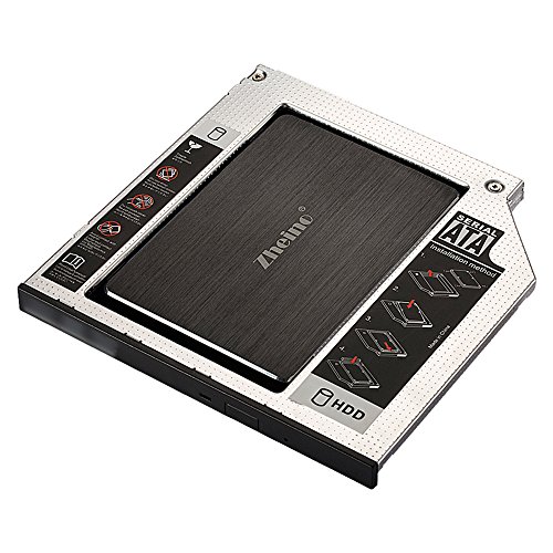 Zheino 9.5mm Aluminum SATA Second HDD Caddy Festplattenrahmen 2. HDD / SSD Caddy Adapter SATA Festplatte für Notebook mit SATA Laufwerkschacht universal CD/DVD-Rom - 3
