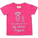 I'm Going To Be A Big Sister Again Pink Tshirt Baby Toddler Kids Available in Sizes 0-6 Months to 14-15 Years New Baby Sister Gift