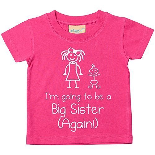 I'm Going To Be A Big Sister Again Pink Tshirt Baby Toddler Kids Available in Sizes 0-6 Months to 14-15 Years New Baby Sister Gift